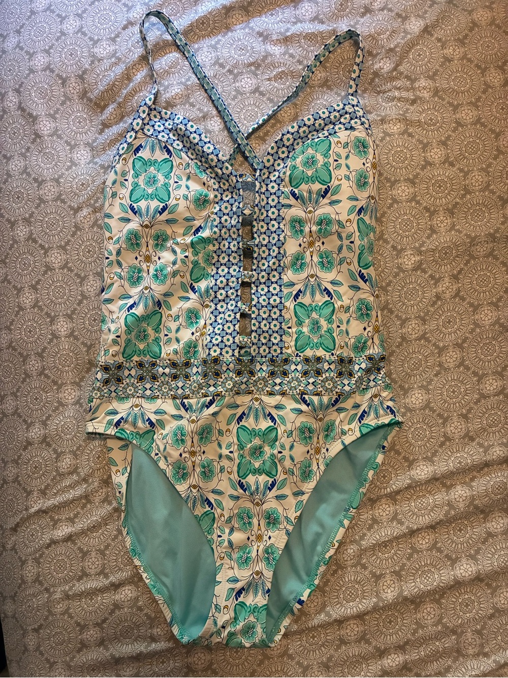 Turquoise one piece swimsuit